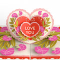Vintage Floral Love You Heart Birthday Pop-Up Card and Sentiment Set for Best Friend