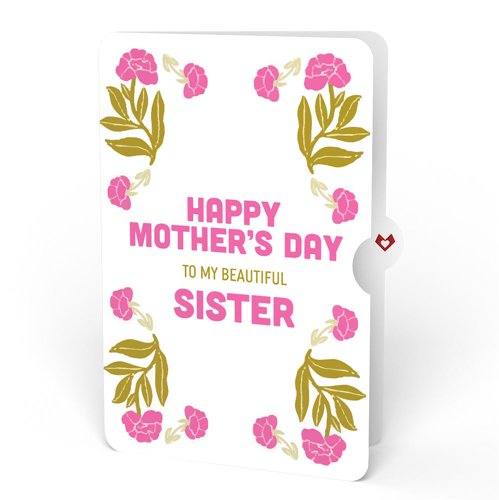 Vintage Floral Love You Heart Mother’s Day Pop-Up Card and Sentiment Set for Sister