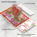 Vintage Floral Love You Heart Birthday Pop-Up Card and Sentiment Set for Granddaughter