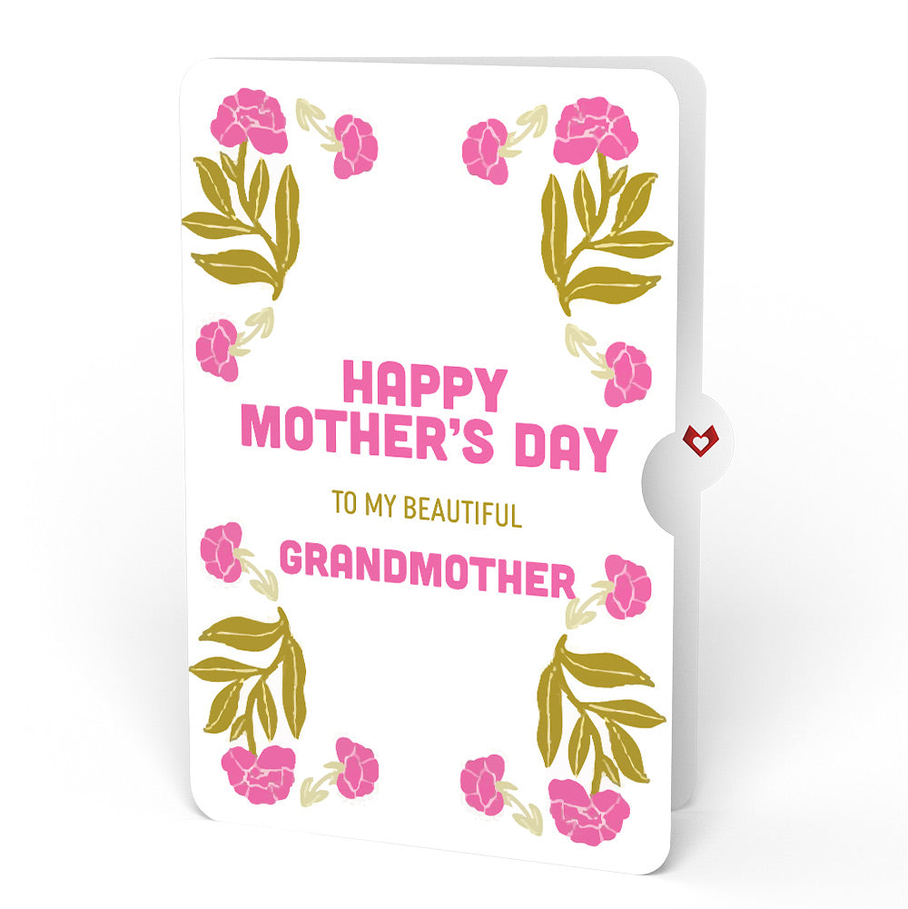 Vintage Floral Love You Heart Mother’s Day Pop-Up Card and Sentiment Set for Grandmother