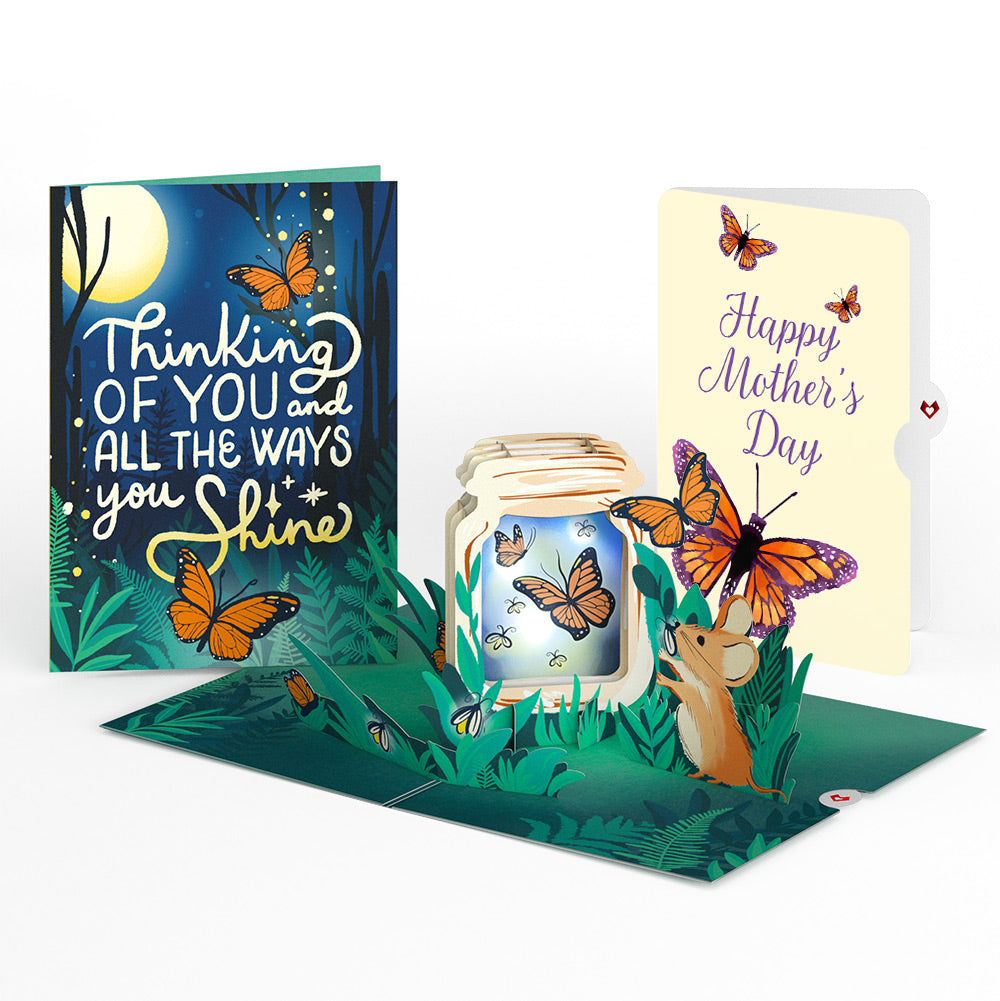 Thinking of You Butterfly Jar Mother’s Day Light-Up Pop-Up Card and Sentiment Set for Mom