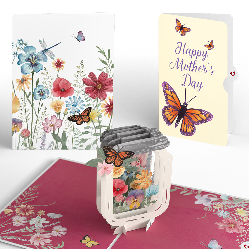 Wild Flowers Jar Mother’s Day Pop-Up Card and Sentiment Set for Mom