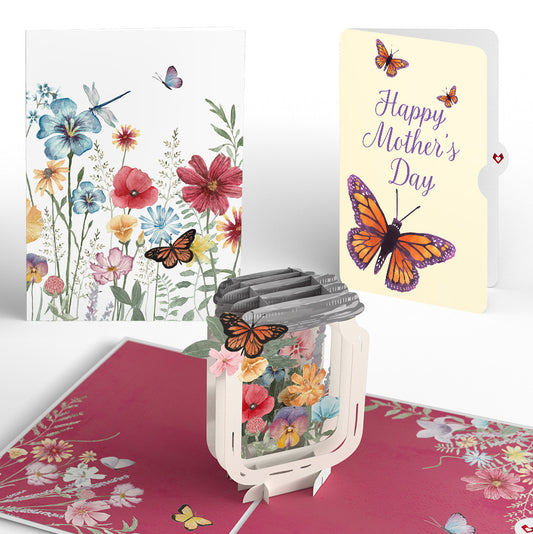 Wild Flowers Jar Mother’s Day Pop-Up Card and Sentiment Set for Mom