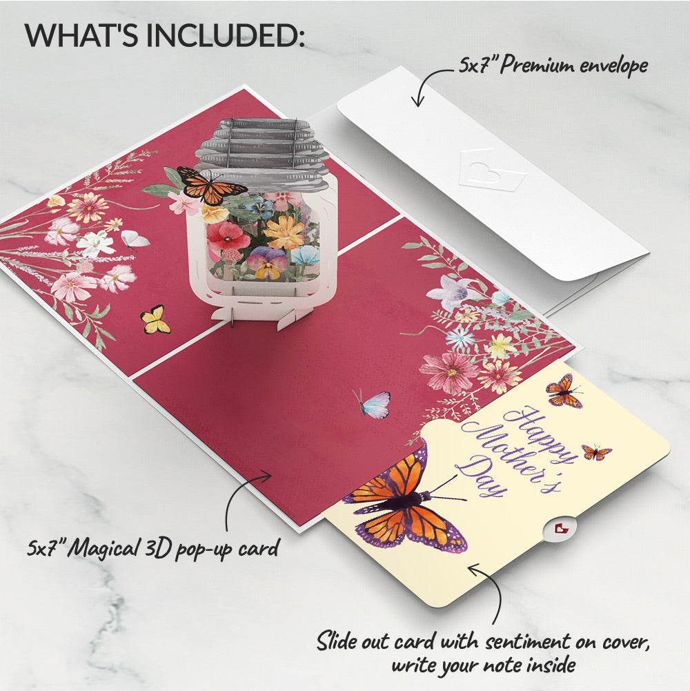 Wild Flowers Jar Mother’s Day Pop-Up Card and Sentiment Set for Mom
