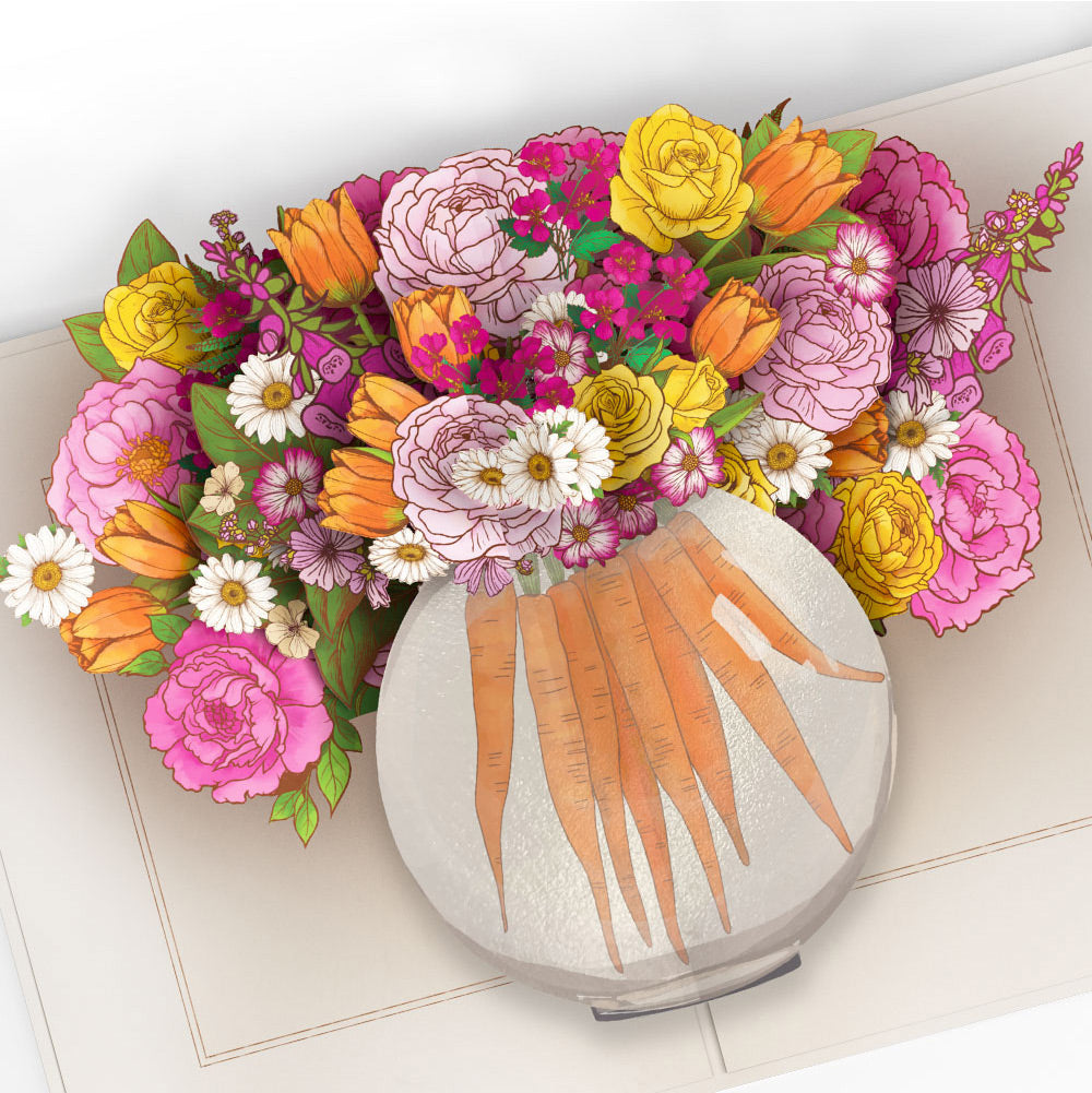 Blooming Carrot Bouquet Mother’s Day Pop-Up Card and Sentiment Set for Mom