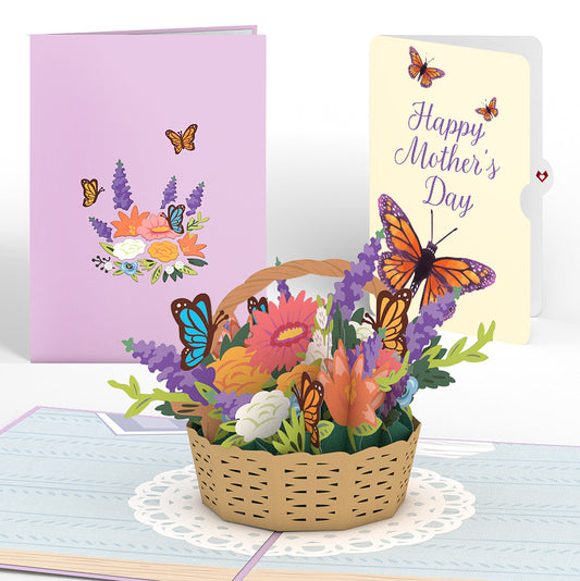 Flower Basket Mother’s Day Pop-Up Card and Sentiment Set for Mom