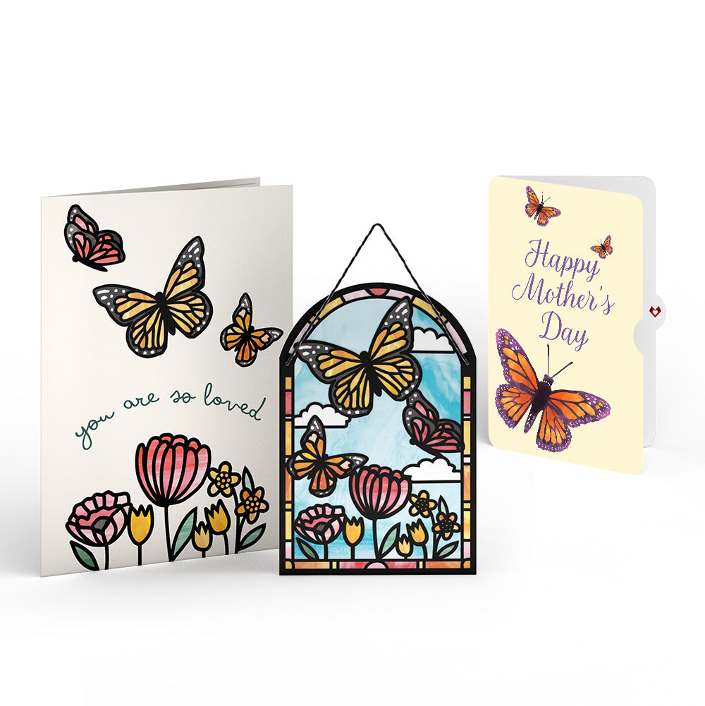 You Are So Loved Butterflies Mother’s Day Suncatcher Card and Sentiment Set for Mom
