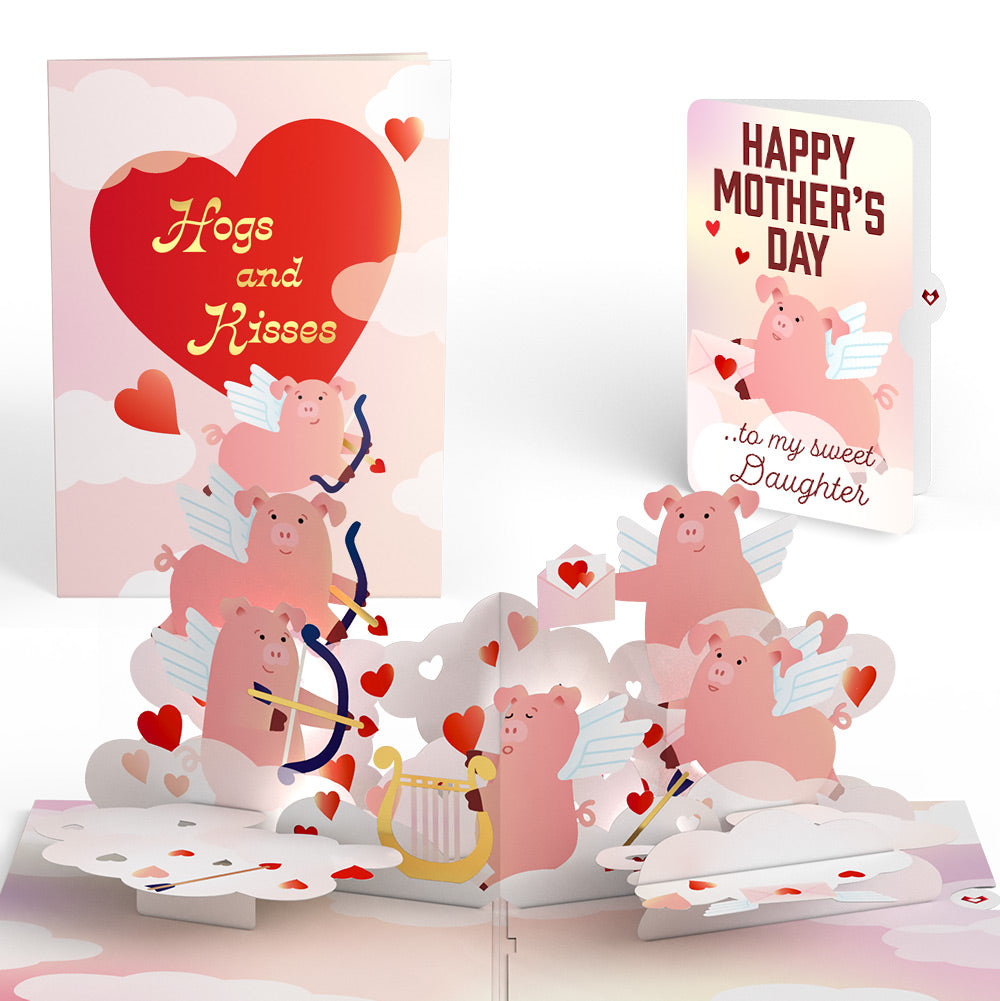 Hogs and Kisses Mother’s Day Music and Lights Pop-Up Card and Sentiment Set for Daughter
