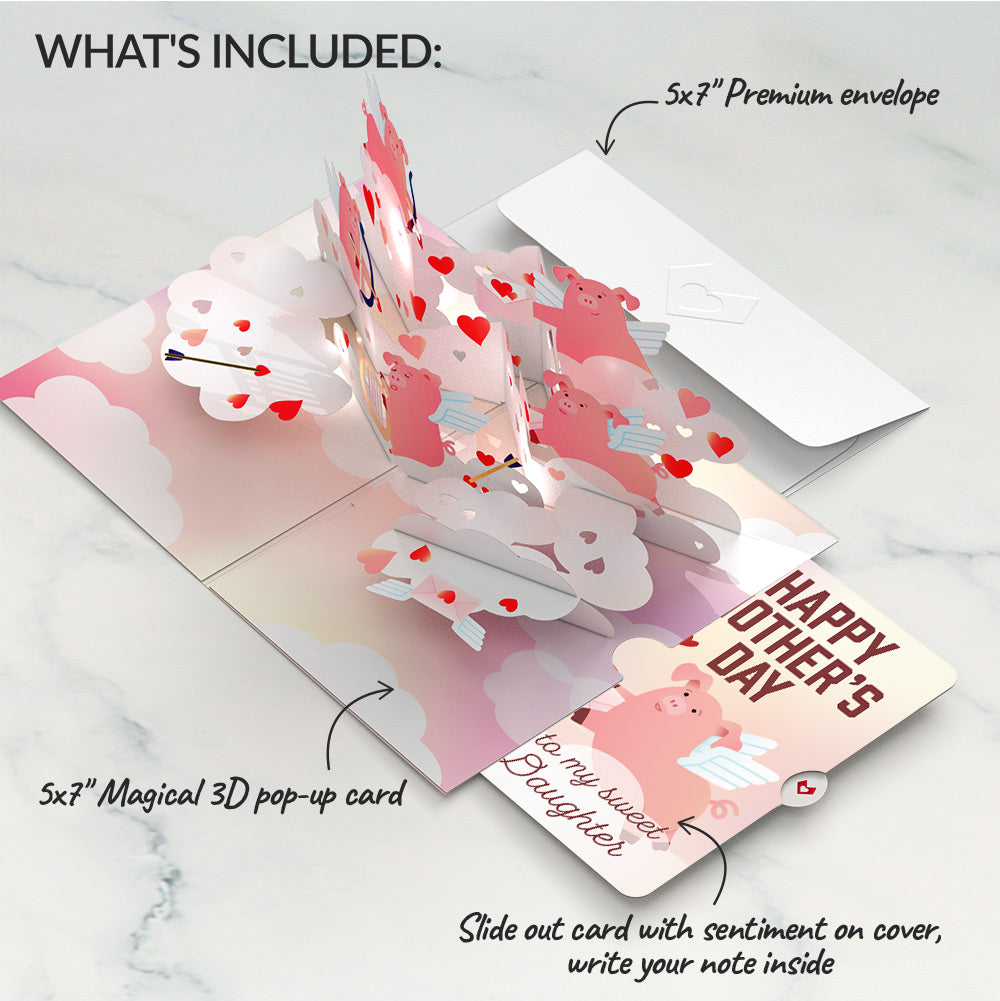 Hogs and Kisses Mother’s Day Music and Lights Pop-Up Card and Sentiment Set for Daughter