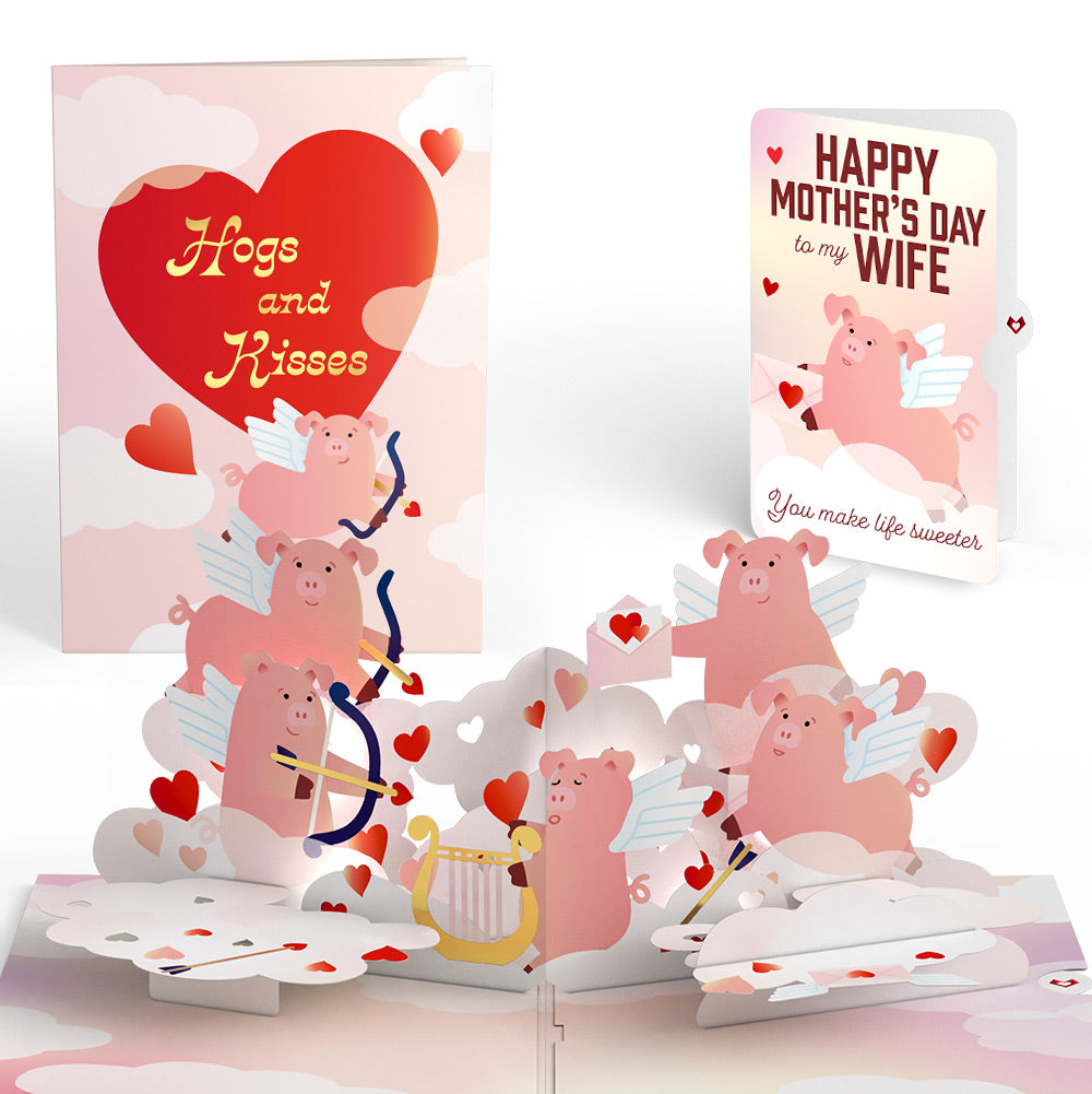 Hogs and Kisses Mother’s Day Music and Lights Pop-Up Card and Sentiment Set for Wife