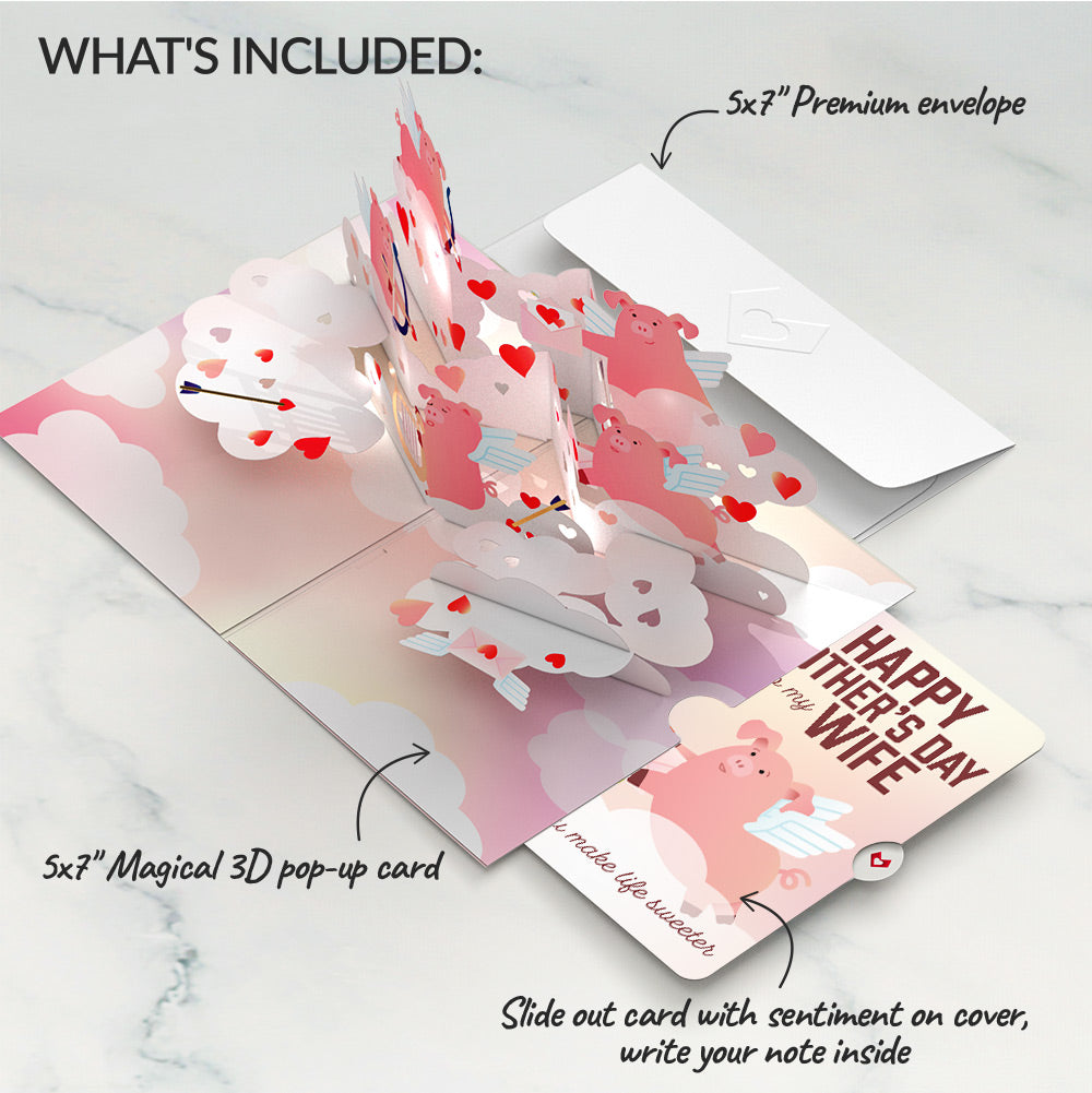 Hogs and Kisses Mother’s Day Music and Lights Pop-Up Card and Sentiment Set for Wife