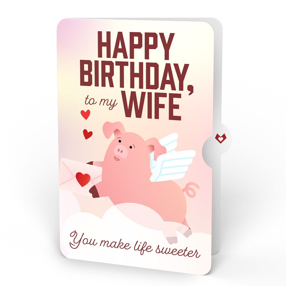 Hogs and Kisses Birthday Music and Lights Pop-Up Card and Sentiment Set for Wife