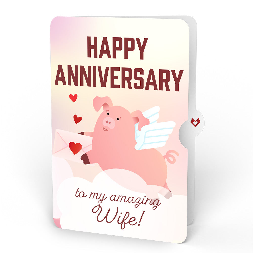 Hogs and Kisses Anniversary Music and Lights Pop-Up Card and Sentiment Set for Wife