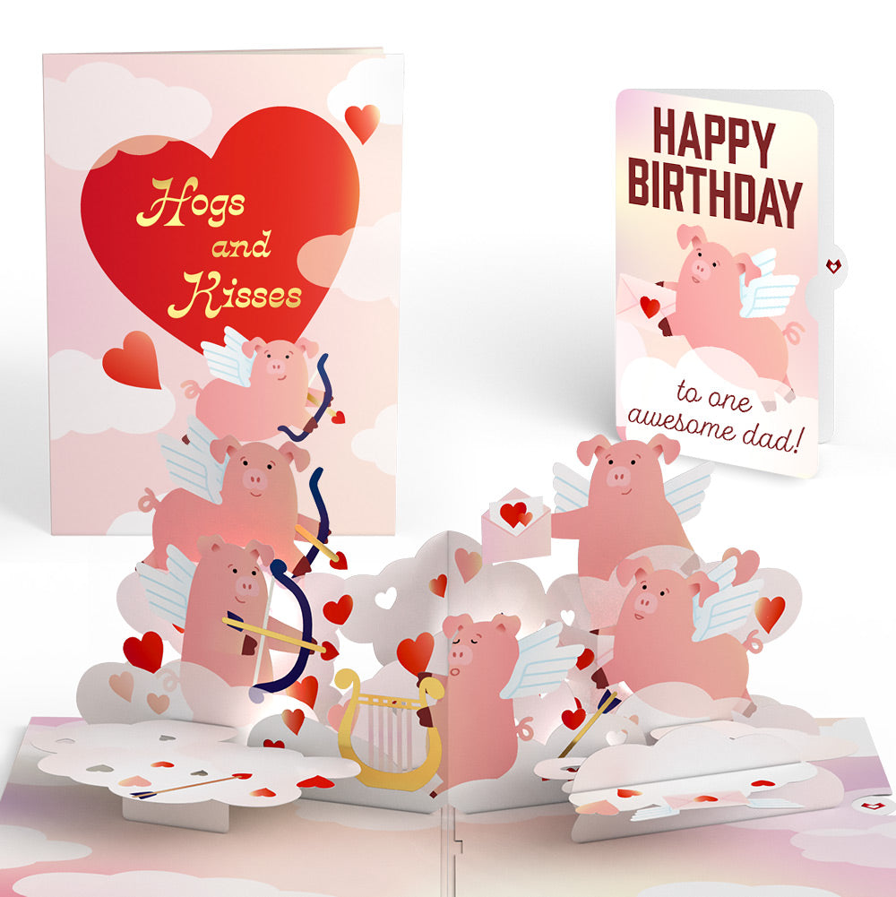 Hogs and Kisses Birthday Music and Lights Pop-Up Card and Sentiment Set for Dad
