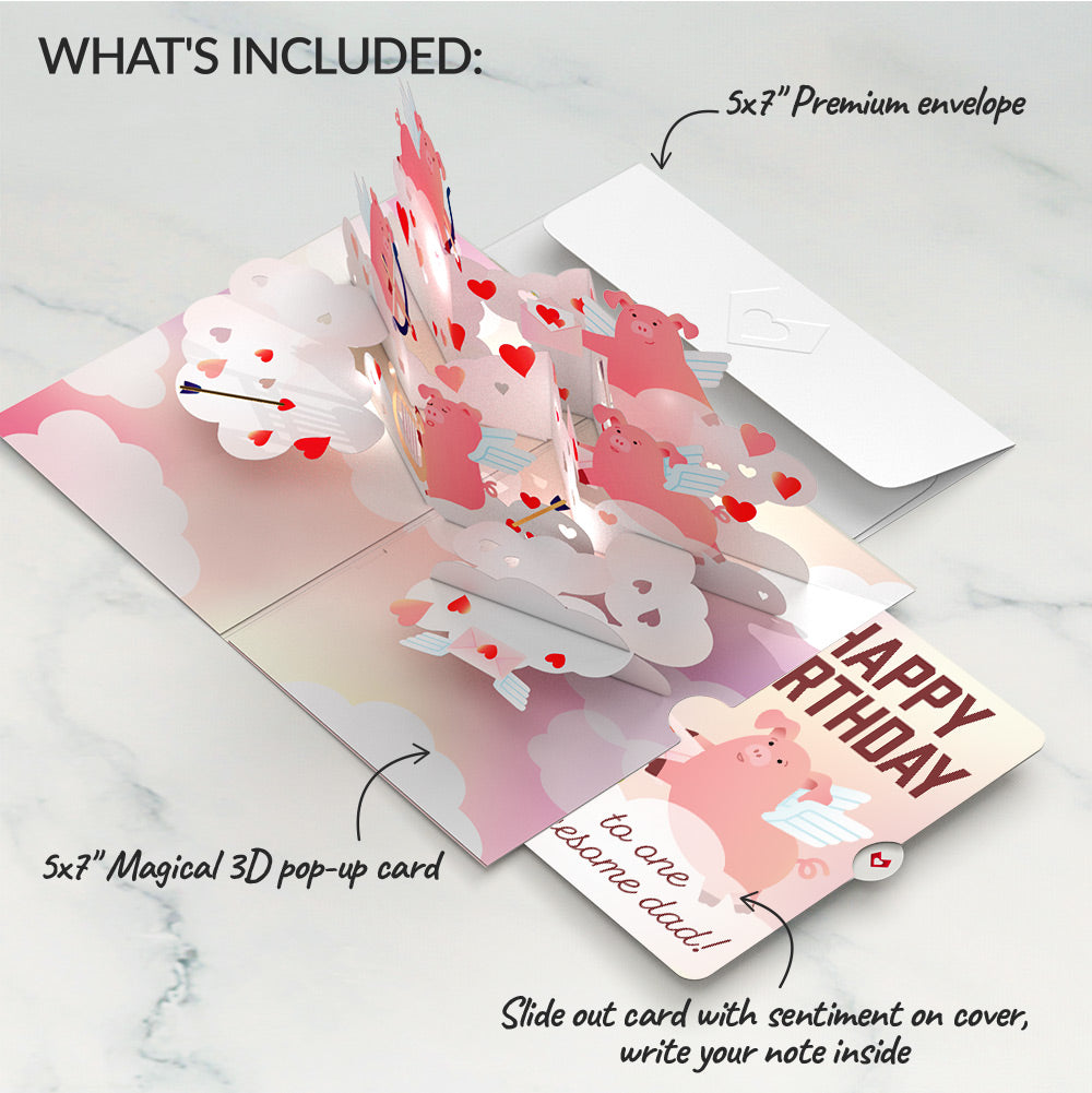 Hogs and Kisses Birthday Music and Lights Pop-Up Card and Sentiment Set for Dad