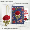 Everlasting Rose Birthday HeartFelt Charm Card™ and Rose Heart Bloom Sentiment Set for Mom
