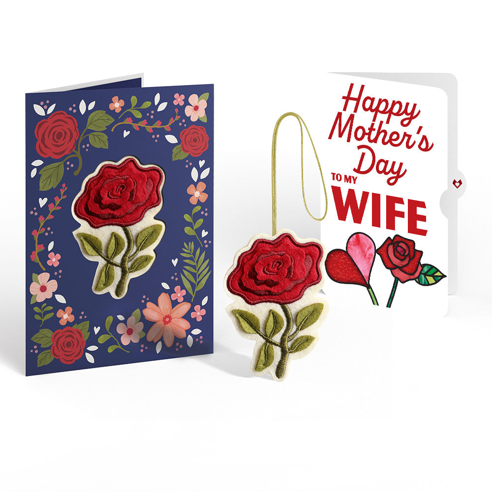Everlasting Rose Mother’s Day HeartFelt Charm Card™ and Sentiment Set for Wife