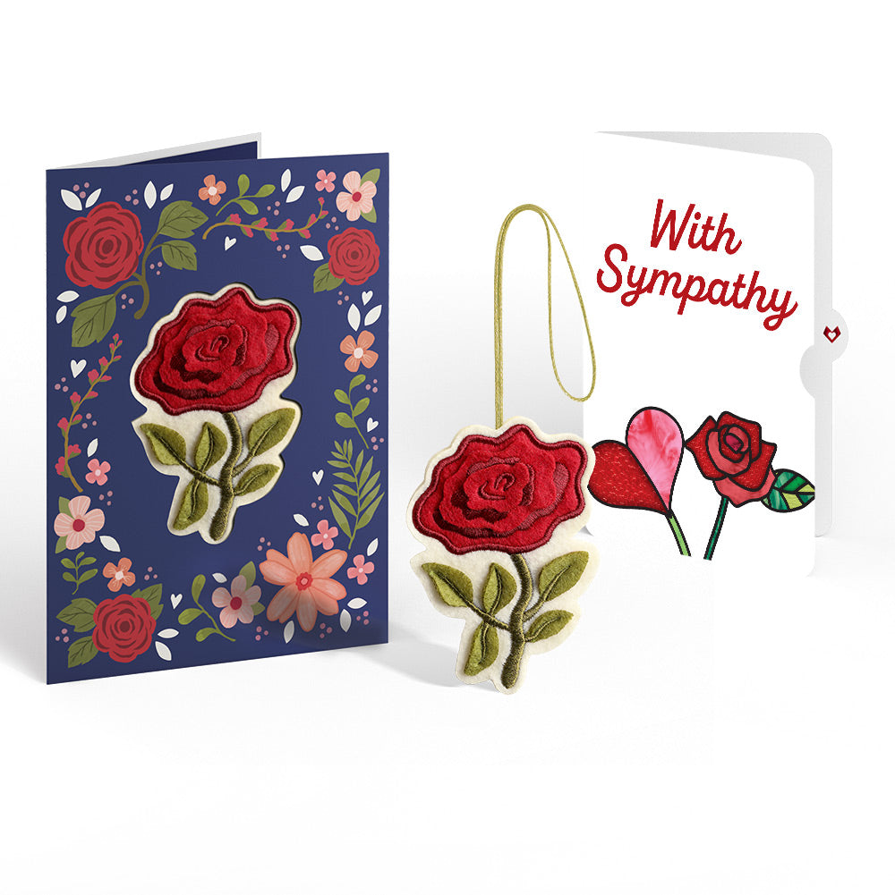 Everlasting Rose Sympathy HeartFelt Charm Card™ and Sentiment Set