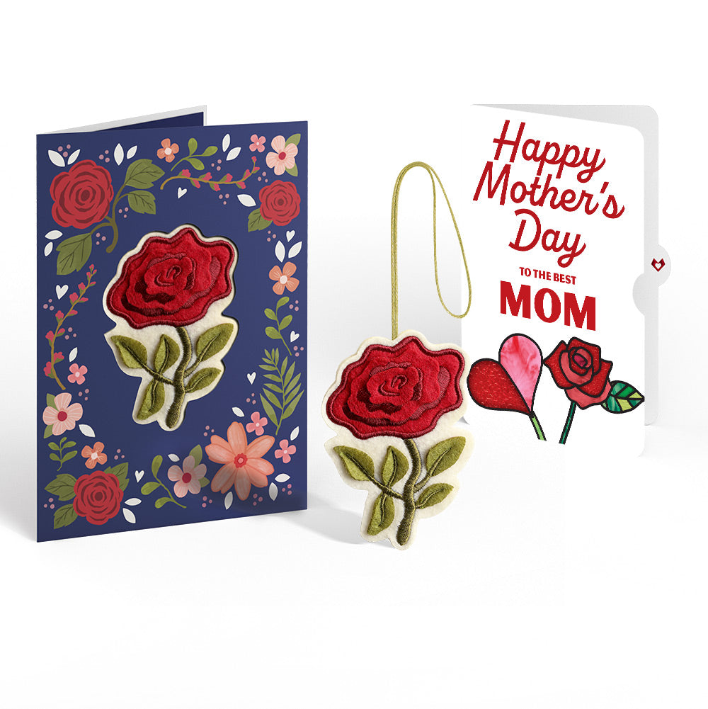 Everlasting Rose Mother’s Day HeartFelt Charm Card™ and Sentiment Set for Mom