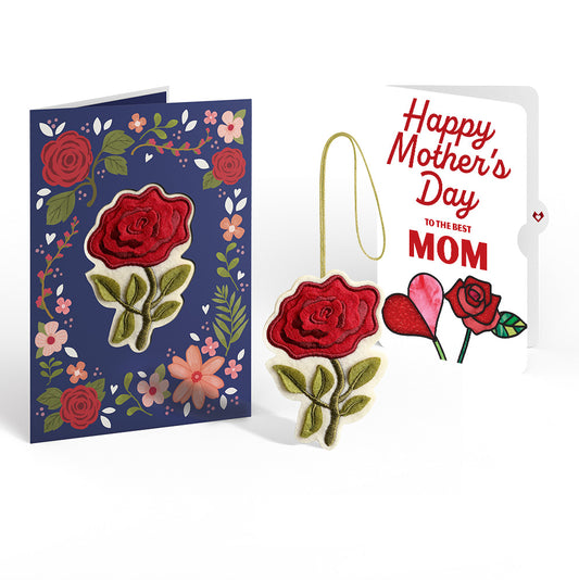 Everlasting Rose Mother’s Day HeartFelt Charm Card™ and Sentiment Set for Mom