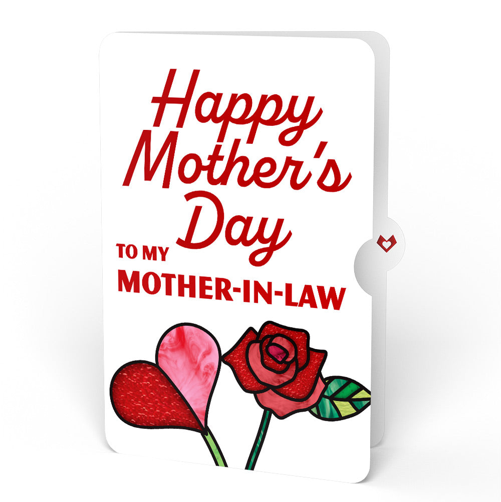 Everlasting Rose Mother’s Day HeartFelt Charm Card™ and Sentiment Set for Mother-in-Law