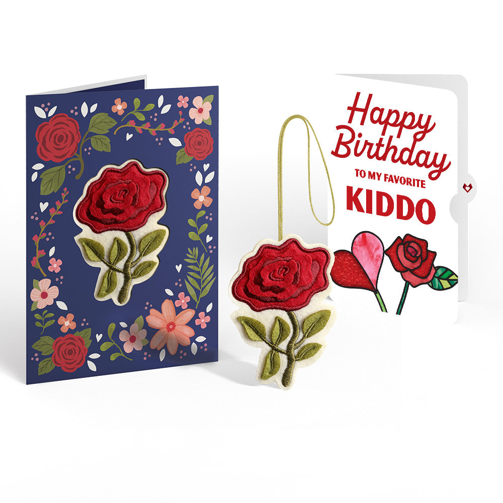 Everlasting Rose Birthday HeartFelt Charm Card™ and Sentiment Set for Kid