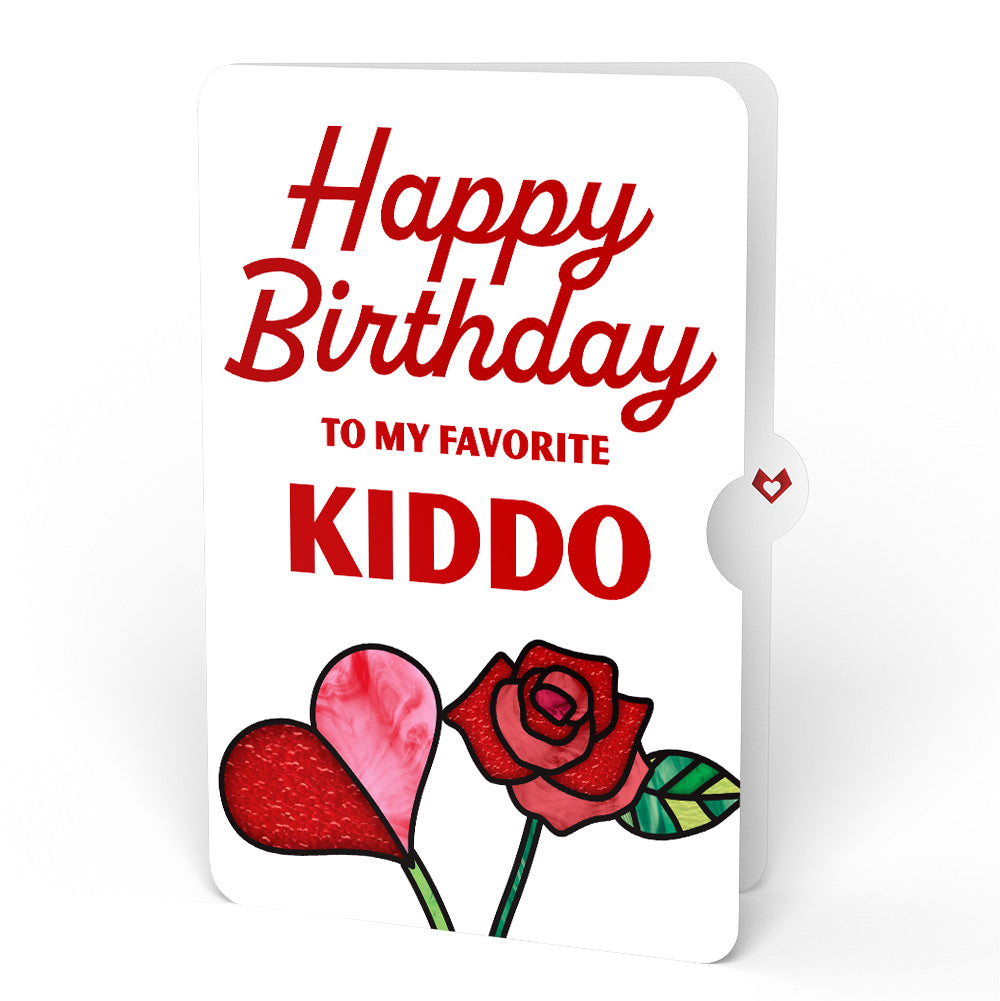 Everlasting Rose Birthday HeartFelt Charm Card™ and Sentiment Set for Kid