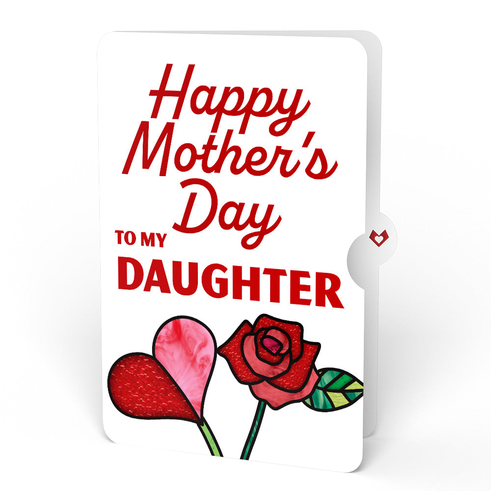 Everlasting Rose Mother’s Day HeartFelt Charm Card™ and Sentiment Set for Daughter