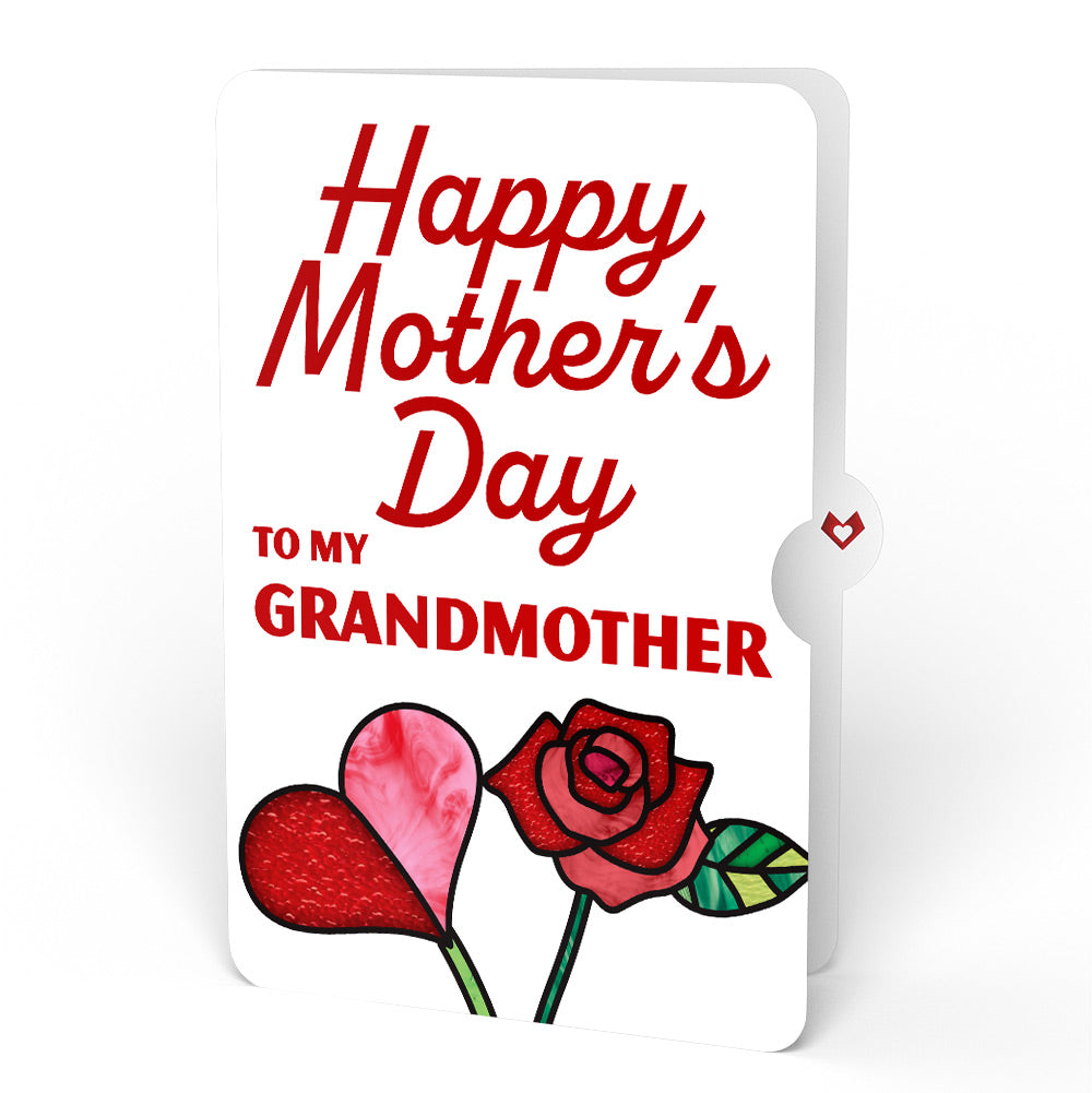 Everlasting Rose Mother’s Day HeartFelt Charm Card™ and Sentiment Set for Grandmother
