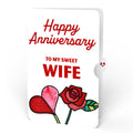 Radiant Rose Anniversary Suncatcher Bouquet and Sentiment Set for Wife