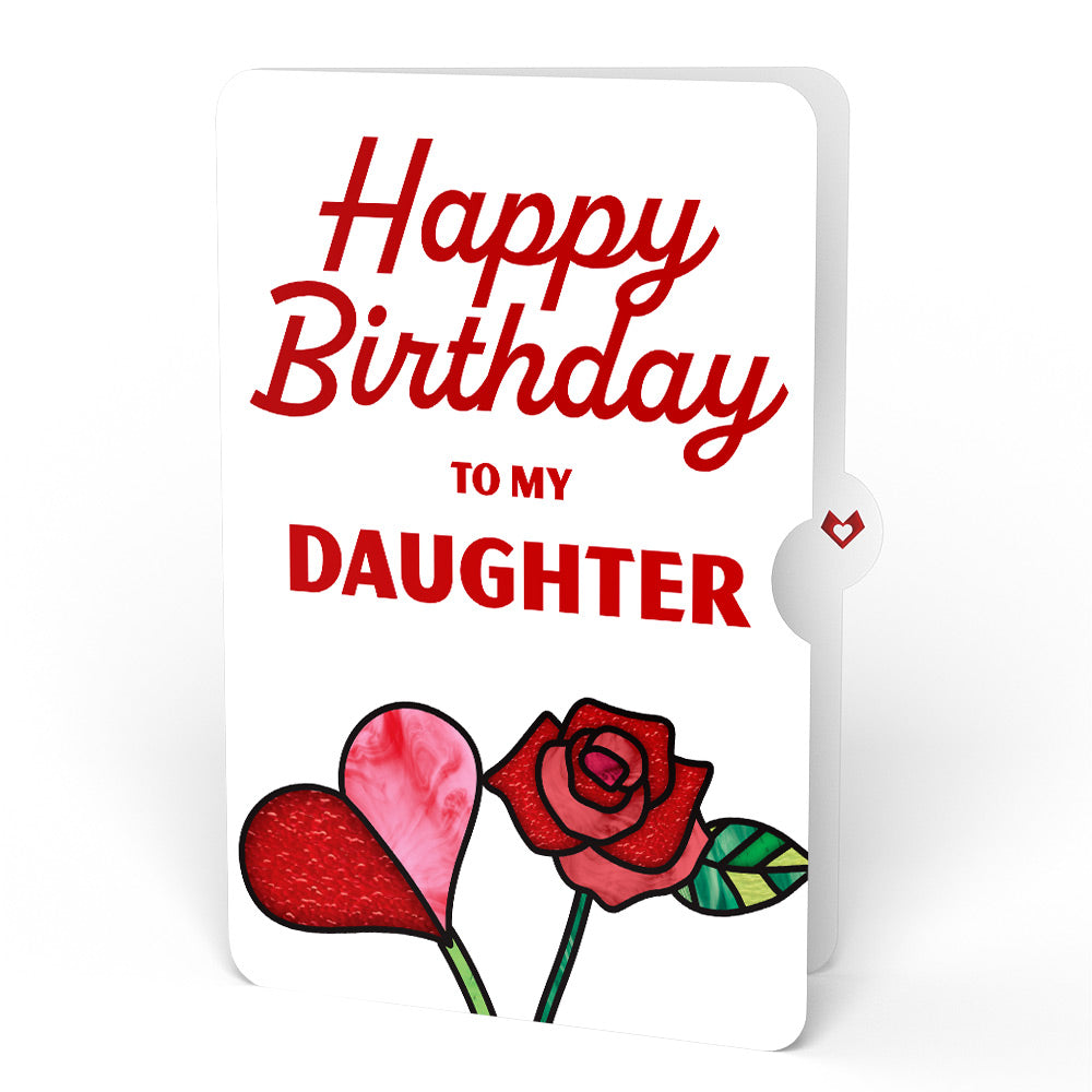 Radiant Rose Birthday Suncatcher Bouquet and Sentiment Set for Daughter