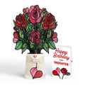 Radiant Rose Birthday Suncatcher Bouquet and Sentiment Set for Daughter