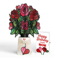 Radiant Rose Birthday Suncatcher Bouquet and Sentiment Set for Mom