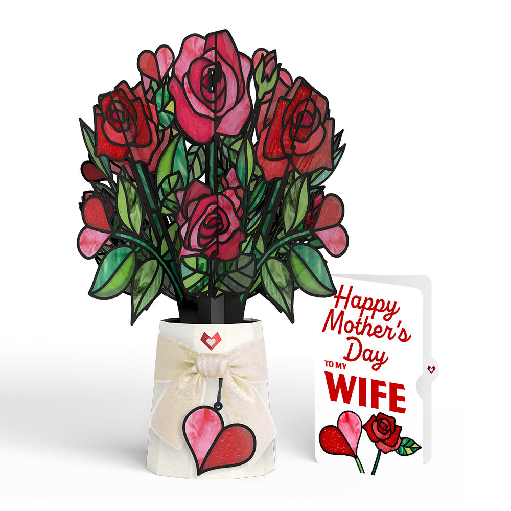 Radiant Rose Mother’s Day Suncatcher Bouquet and Sentiment Set for Wife