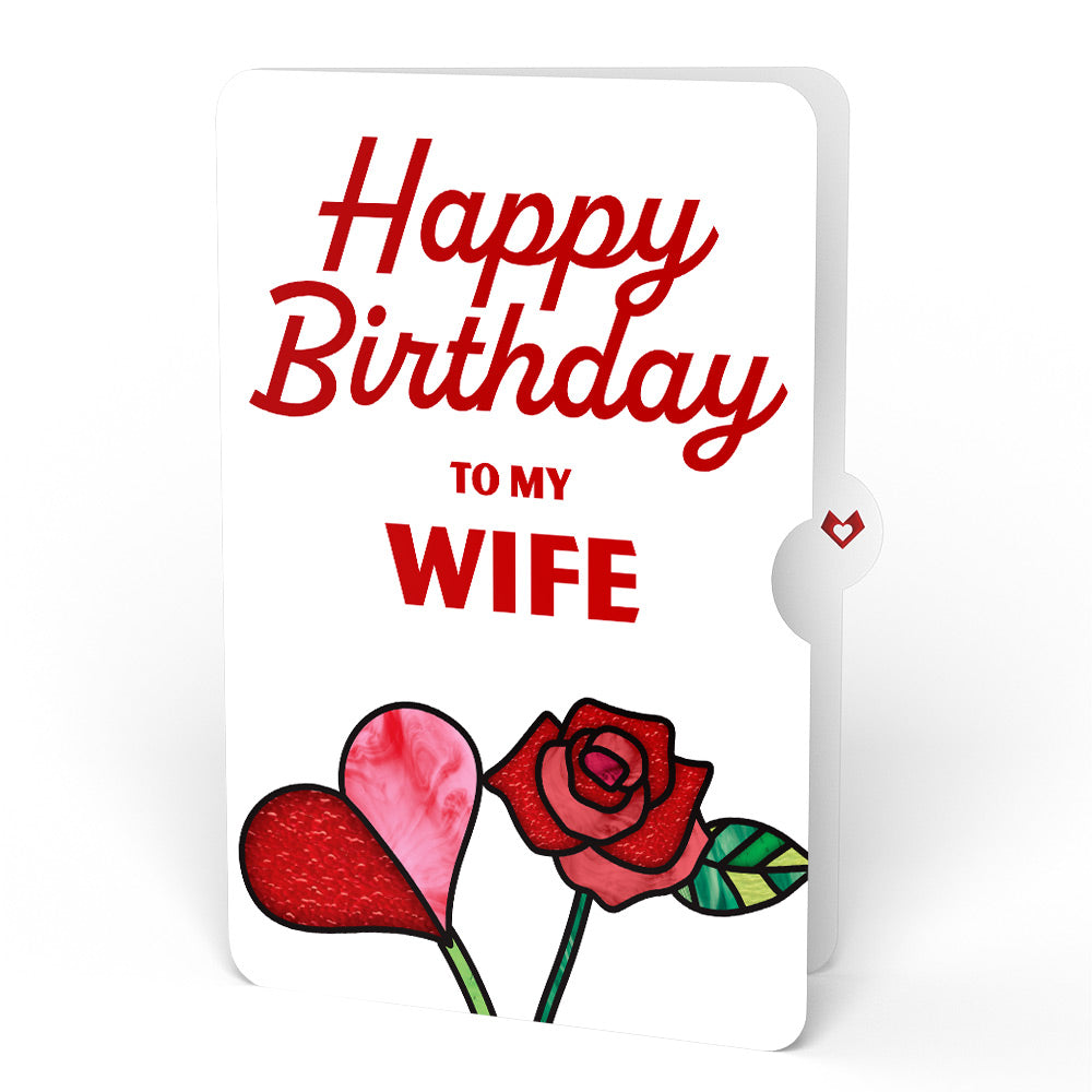 Radiant Rose Birthday Suncatcher Bouquet and Sentiment Set for Wife