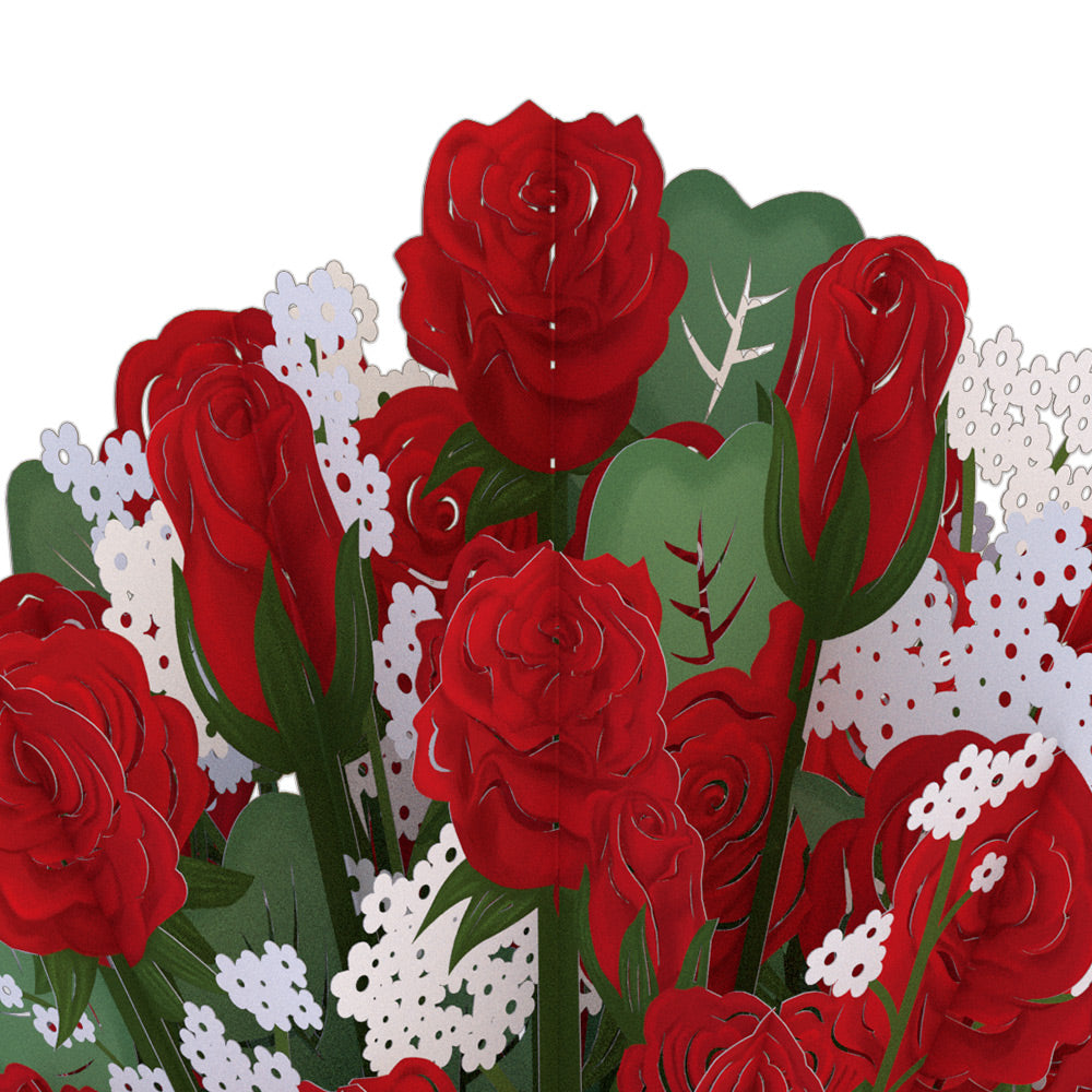 Red Rose Birthday Grand Bouquet and Sentiment Set for Mom