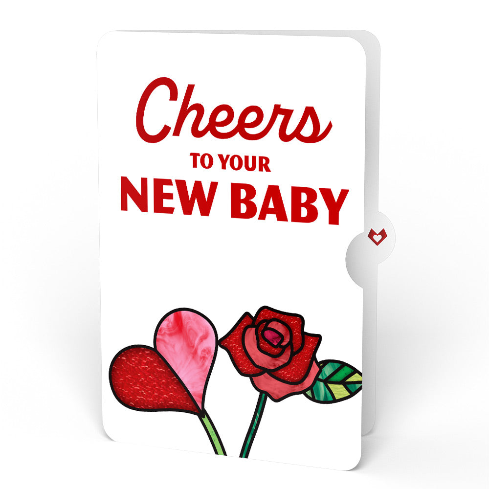 Red Rose New Baby Grand Bouquet and Sentiment Set for Parents