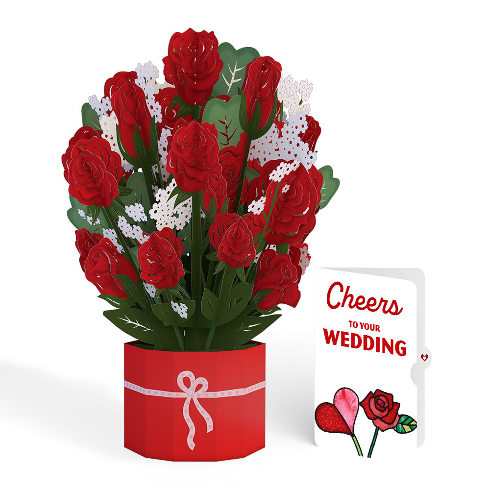 Red Rose Weddings Grand Bouquet and Sentiment Set