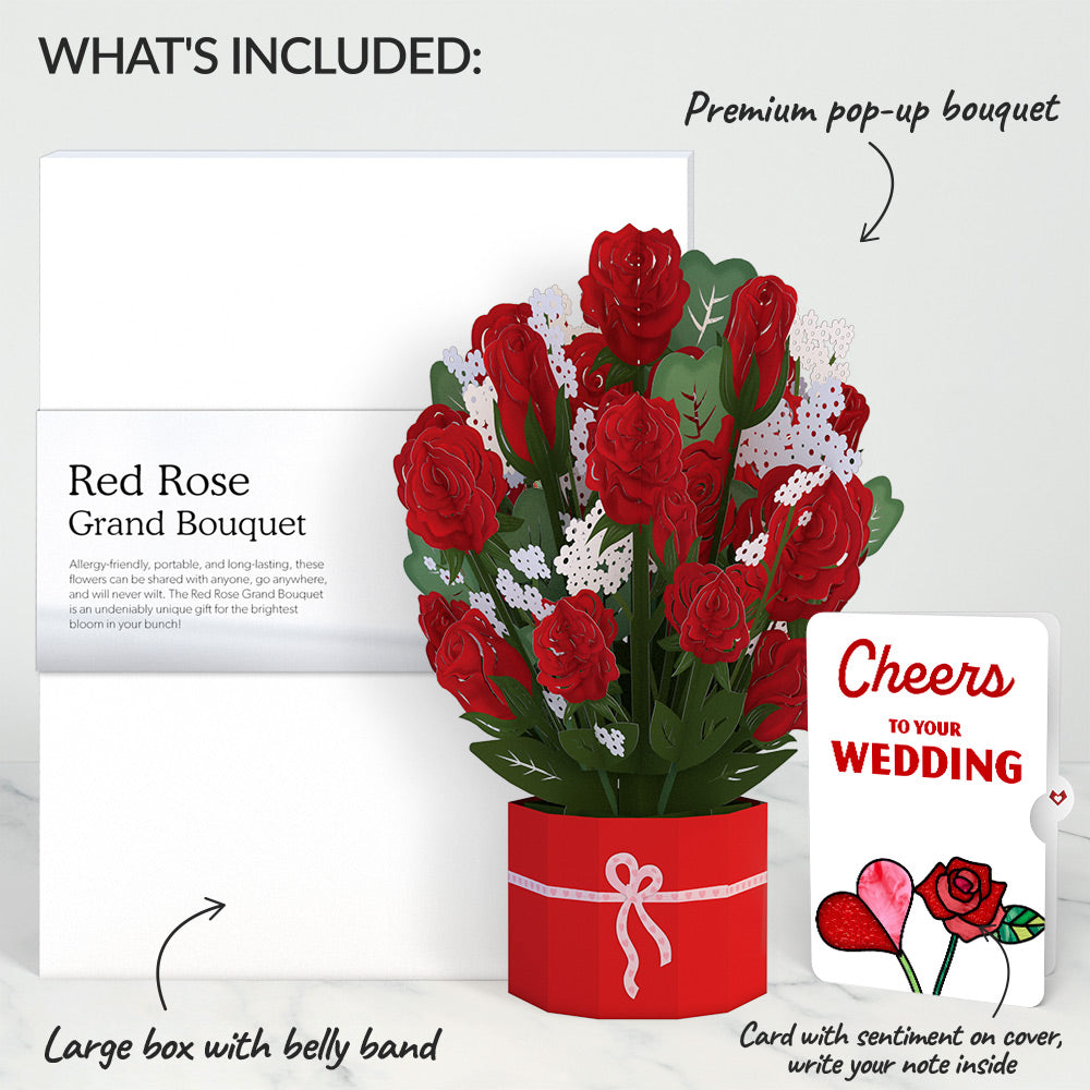 Red Rose Weddings Grand Bouquet and Sentiment Set