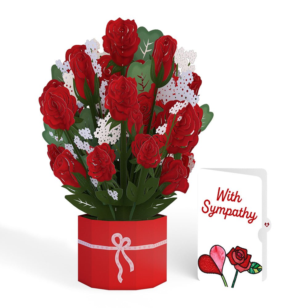 Red Rose Sympathy Grand Bouquet and Sentiment Set