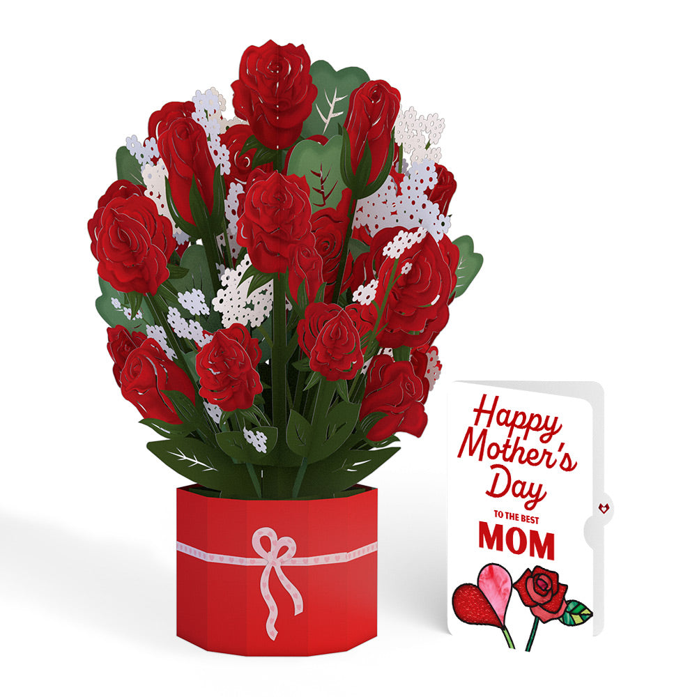 Red Rose Mother’s Day Grand Bouquet and Sentiment Set for Mom