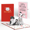 Love Cats Birthday Pop-Up Card and Sentiment Set for Husband