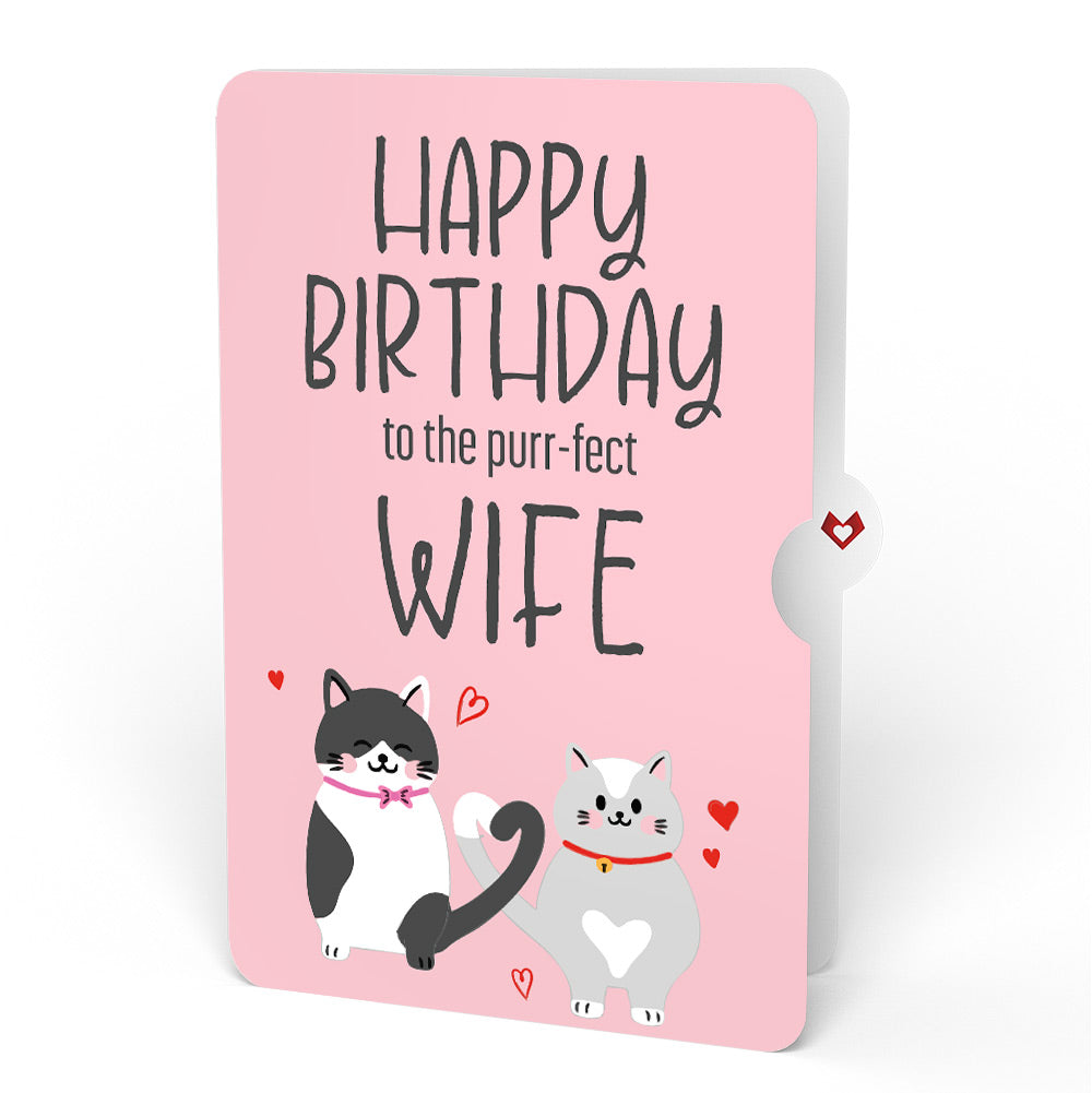 Love Cats Birthday Pop-Up Card and Sentiment Set for Wife