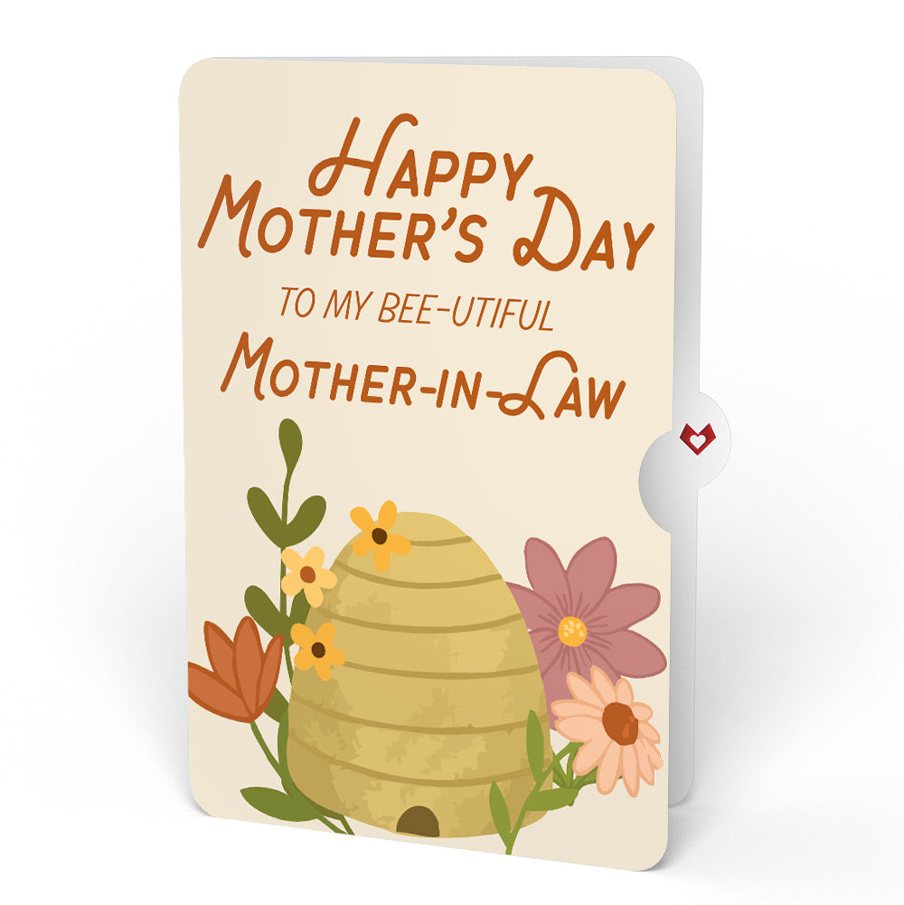 Botanical Bee Mother’s Day HeartFelt Charm Card™ and Sentiment Set for Mother-in-Law