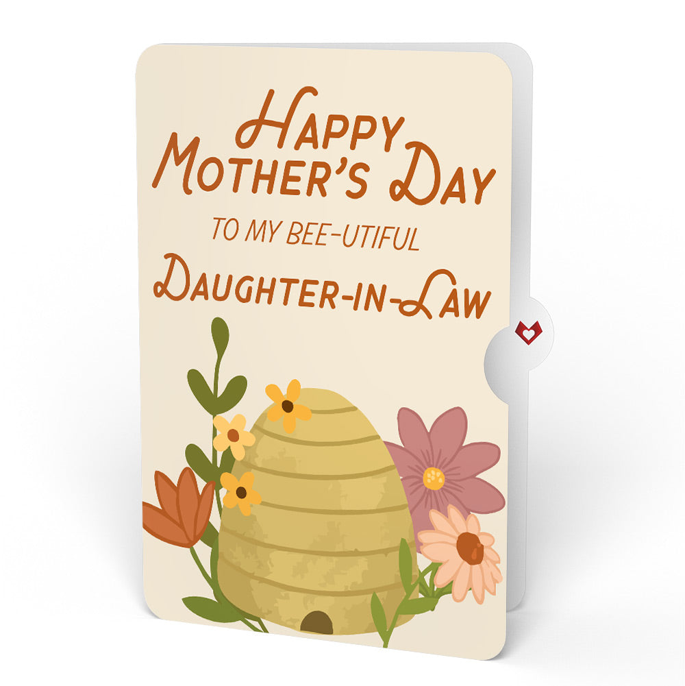 Botanical Bee Mother’s Day HeartFelt Charm Card™ and Sentiment Set for Daughter-in-law