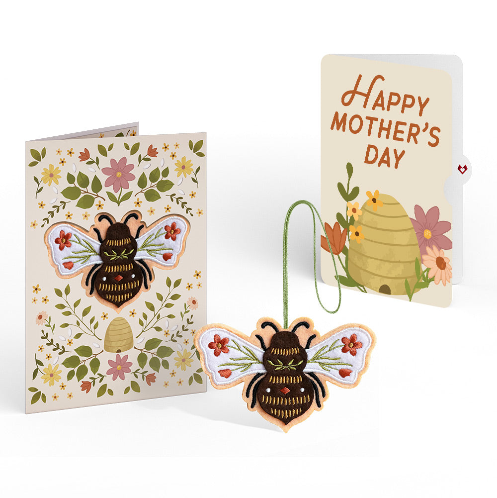 Botanical Bee Mother’s Day HeartFelt Charm Card™ and Sentiment Set