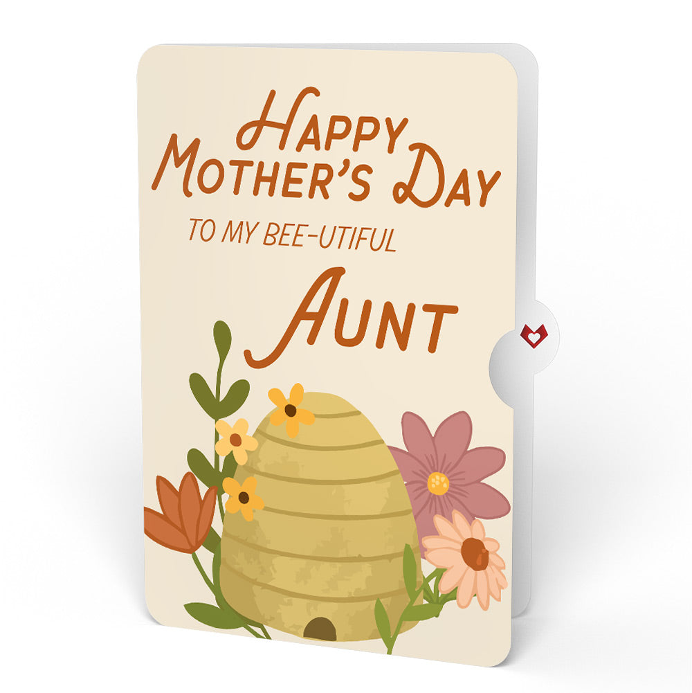 Botanical Bee Mother’s Day HeartFelt Charm Card™ and Sentiment Set for Aunt