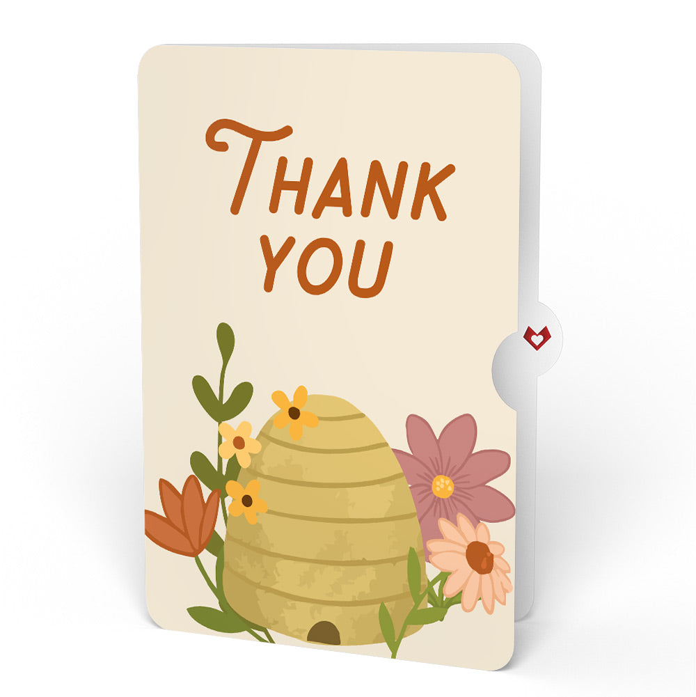 Botanical Bee Thank You HeartFelt Charm Card™ and Sentiment Set