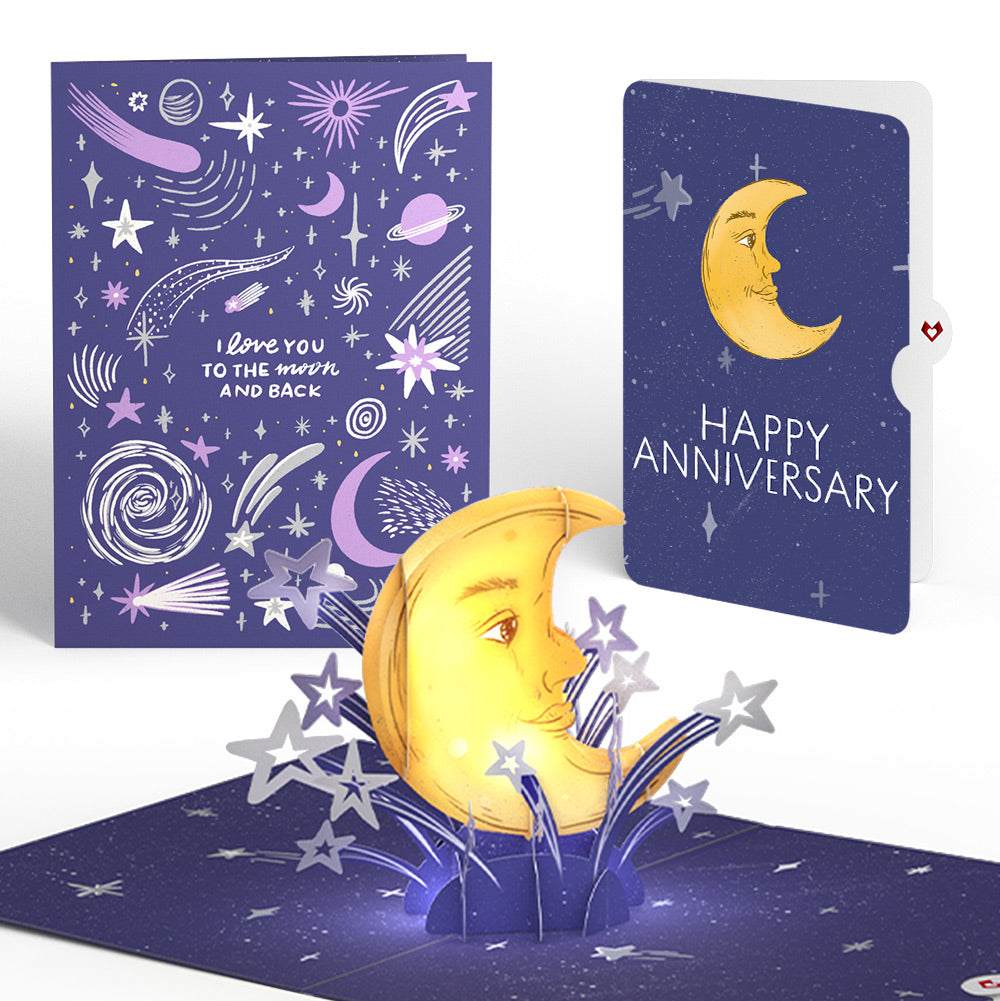 Love You to the Moon and Back Anniversary Light-Up Pop-Up Card and Sentiment Set
