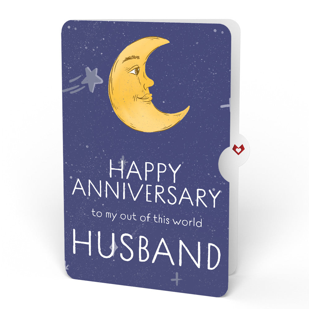 Love You to the Moon and Back Anniversary Light-Up Pop-Up Card and Sentiment Set for Husband